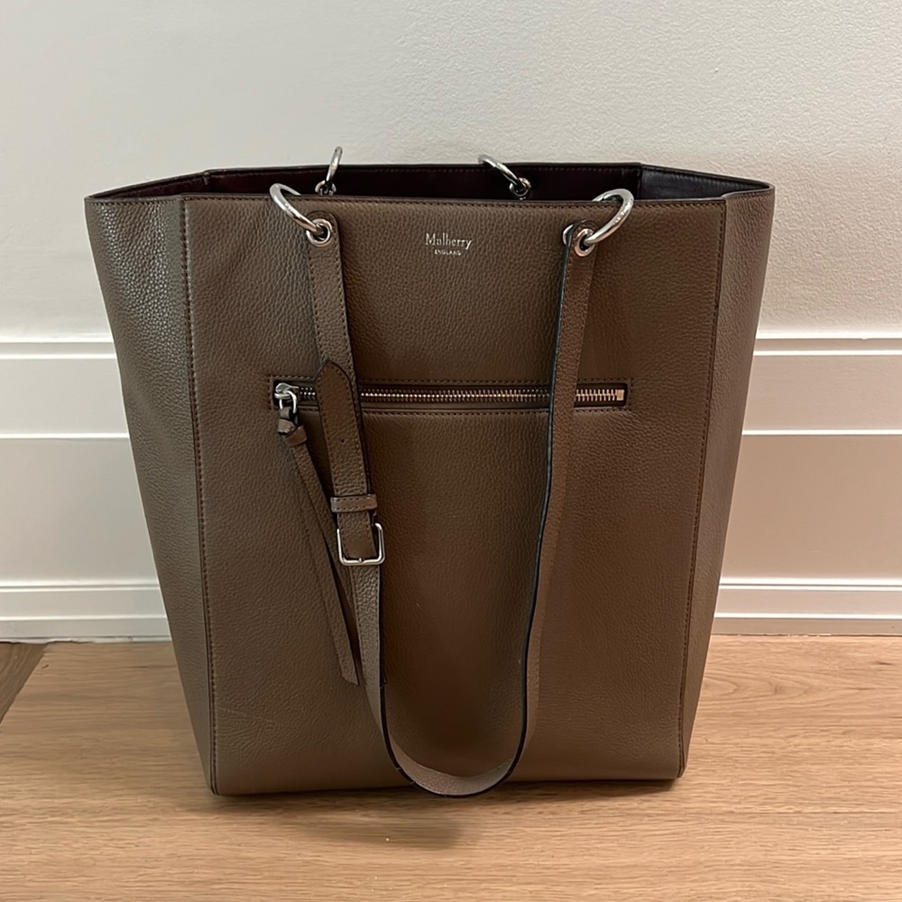 Mulberry grey leather tote